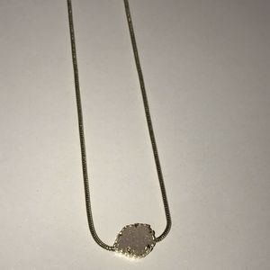 Kendra Scott Golden Necklace with Geode Pendant